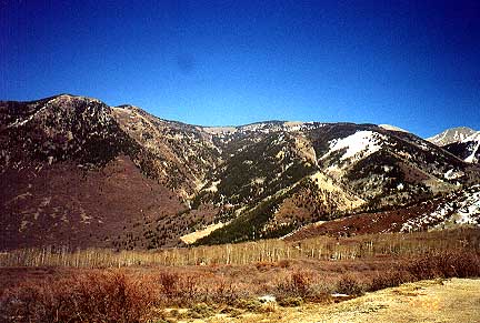 Scenic ridges and aspen trees in the La Sals
