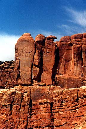 Penguin rock formation in Arches National Park