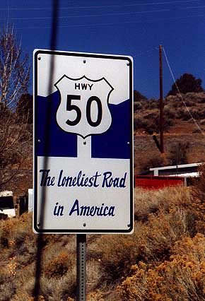 Hwy 50 sign in Austin, Nevada