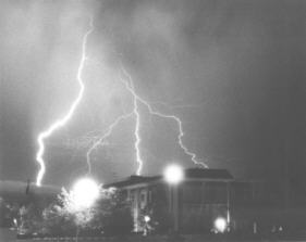 Lightning strike at Sonoma State University, Aughst 1977